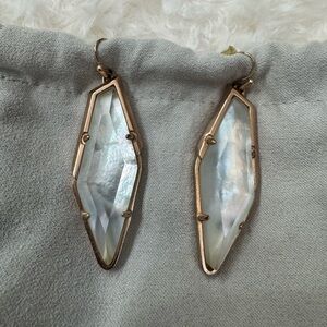 Kendra Scott Bexley Drop Dangle Earrings Rose Gold Iridescent